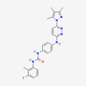 molecular formula C24H24FN7O B5337832 N-(3-fluoro-2-methylphenyl)-N'-(4-{[6-(3,4,5-trimethyl-1H-pyrazol-1-yl)-3-pyridazinyl]amino}phenyl)urea 