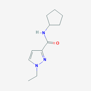 molecular formula C11H17N3O B5337935 N-cyclopentyl-1-ethyl-1H-pyrazole-3-carboxamide 