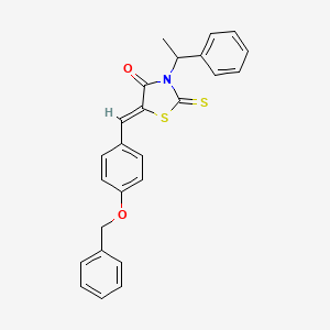 molecular formula C25H21NO2S2 B5337954 5-[4-(benzyloxy)benzylidene]-3-(1-phenylethyl)-2-thioxo-1,3-thiazolidin-4-one 