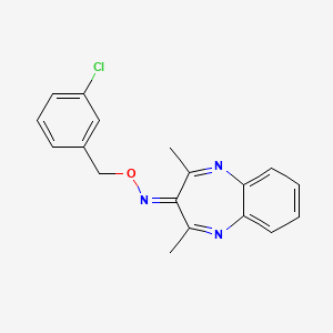molecular formula C18H16ClN3O B5338041 N-[(3-CHLOROPHENYL)METHOXY]-2,4-DIMETHYL-3H-1,5-BENZODIAZEPIN-3-IMINE 
