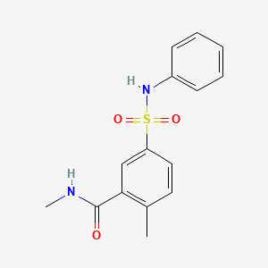 molecular formula C15H16N2O3S B5338057 N,2-dimethyl-5-(phenylsulfamoyl)benzamide 