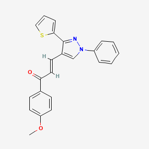 molecular formula C23H18N2O2S B5338059 (E)-1-(4-methoxyphenyl)-3-(1-phenyl-3-thiophen-2-ylpyrazol-4-yl)prop-2-en-1-one 