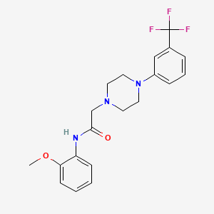 molecular formula C20H22F3N3O2 B5338091 N-(2-methoxyphenyl)-2-{4-[3-(trifluoromethyl)phenyl]piperazin-1-yl}acetamide 