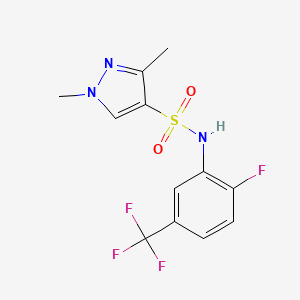 molecular formula C12H11F4N3O2S B5338112 N-[2-FLUORO-5-(TRIFLUOROMETHYL)PHENYL]-13-DIMETHYL-1H-PYRAZOLE-4-SULFONAMIDE 