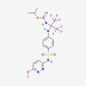 molecular formula C18H19F6N5O5S B5338139 isopropyl [2,2,2-trifluoro-1-[(4-{[(6-methoxy-3-pyridazinyl)amino]sulfonyl}phenyl)amino]-1-(trifluoromethyl)ethyl]carbamate 