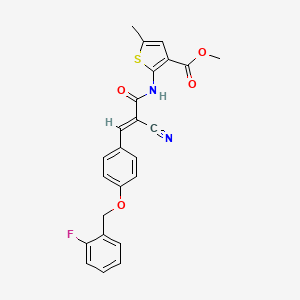 molecular formula C24H19FN2O4S B5338211 methyl 2-[(2-cyano-3-{4-[(2-fluorobenzyl)oxy]phenyl}acryloyl)amino]-5-methyl-3-thiophenecarboxylate 