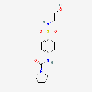 molecular formula C13H19N3O4S B5338316 N-[4-(2-hydroxyethylsulfamoyl)phenyl]pyrrolidine-1-carboxamide 