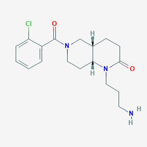 molecular formula C18H24ClN3O2 B5338334 rel-(4aS,8aR)-1-(3-aminopropyl)-6-(2-chlorobenzoyl)octahydro-1,6-naphthyridin-2(1H)-one hydrochloride 