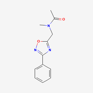 molecular formula C12H13N3O2 B5338341 N-methyl-N-[(3-phenyl-1,2,4-oxadiazol-5-yl)methyl]acetamide 