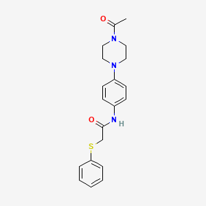 molecular formula C20H23N3O2S B5338462 N-[4-(4-acetyl-1-piperazinyl)phenyl]-2-(phenylthio)acetamide 