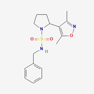molecular formula C16H21N3O3S B5338535 N-benzyl-2-(3,5-dimethylisoxazol-4-yl)pyrrolidine-1-sulfonamide 
