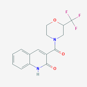 molecular formula C15H13F3N2O3 B5338564 3-{[2-(trifluoromethyl)morpholin-4-yl]carbonyl}quinolin-2(1H)-one 