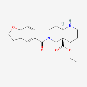 molecular formula C20H26N2O4 B5338572 ethyl (4aS*,8aR*)-6-(2,3-dihydro-1-benzofuran-5-ylcarbonyl)octahydro-1,6-naphthyridine-4a(2H)-carboxylate 