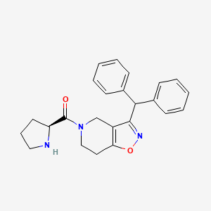 molecular formula C24H25N3O2 B5338593 3-(diphenylmethyl)-5-L-prolyl-4,5,6,7-tetrahydroisoxazolo[4,5-c]pyridine 