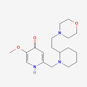 molecular formula C18H29N3O3 B5338728 5-methoxy-2-({2-[2-(4-morpholinyl)ethyl]-1-piperidinyl}methyl)-4-pyridinol 