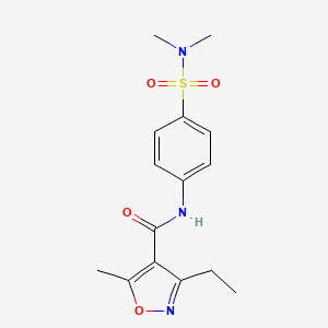 molecular formula C15H19N3O4S B5338740 N-[4-(DIMETHYLSULFAMOYL)PHENYL]-3-ETHYL-5-METHYL-12-OXAZOLE-4-CARBOXAMIDE 