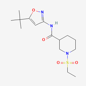 molecular formula C15H25N3O4S B5338752 N-(5-tert-butyl-1,2-oxazol-3-yl)-1-ethylsulfonylpiperidine-3-carboxamide 