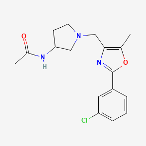 molecular formula C17H20ClN3O2 B5338826 N-(1-{[2-(3-chlorophenyl)-5-methyl-1,3-oxazol-4-yl]methyl}pyrrolidin-3-yl)acetamide 