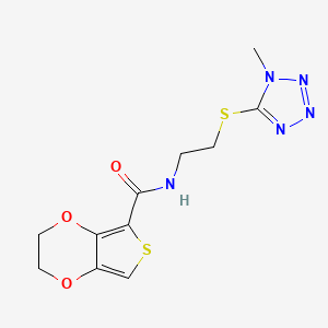 molecular formula C11H13N5O3S2 B5338845 N-{2-[(1-methyl-1H-tetrazol-5-yl)thio]ethyl}-2,3-dihydrothieno[3,4-b][1,4]dioxine-5-carboxamide 