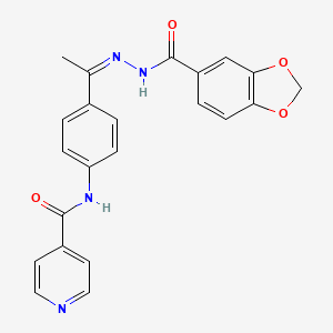 molecular formula C22H18N4O4 B5338917 N~4~-(4-{1-[(Z)-2-(1,3-BENZODIOXOL-5-YLCARBONYL)HYDRAZONO]ETHYL}PHENYL)ISONICOTINAMIDE 