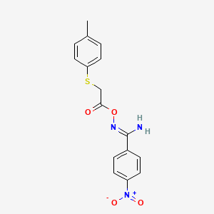 molecular formula C16H15N3O4S B5338952 N'-({[(4-methylphenyl)thio]acetyl}oxy)-4-nitrobenzenecarboximidamide 