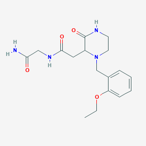 molecular formula C17H24N4O4 B5338966 N~2~-{[1-(2-ethoxybenzyl)-3-oxo-2-piperazinyl]acetyl}glycinamide 