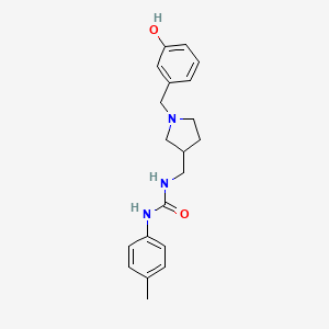 molecular formula C20H25N3O2 B5338982 N-{[1-(3-hydroxybenzyl)pyrrolidin-3-yl]methyl}-N'-(4-methylphenyl)urea 