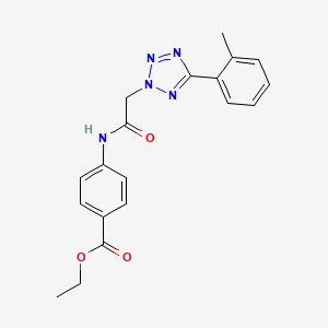 molecular formula C19H19N5O3 B5338994 ethyl 4-({[5-(2-methylphenyl)-2H-tetrazol-2-yl]acetyl}amino)benzoate CAS No. 447411-93-0