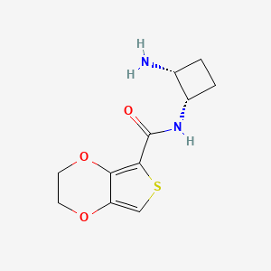 molecular formula C11H14N2O3S B5339052 N-[(1S*,2R*)-2-aminocyclobutyl]-2,3-dihydrothieno[3,4-b][1,4]dioxine-5-carboxamide 