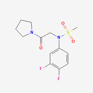 molecular formula C13H16F2N2O3S B5339074 N-(3,4-difluorophenyl)-N-[2-oxo-2-(pyrrolidin-1-yl)ethyl]methanesulfonamide 