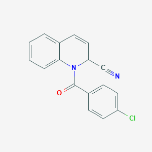 molecular formula C17H11ClN2O B053391 1-(4-Chlorobenzoyl)-1,2-dihydro-2-quinolinecarbonitrile CAS No. 123742-98-3