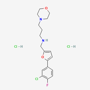 molecular formula C18H24Cl3FN2O2 B5339100 N-[[5-(3-chloro-4-fluorophenyl)furan-2-yl]methyl]-3-morpholin-4-ylpropan-1-amine;dihydrochloride 