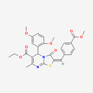 molecular formula C27H26N2O7S B5339164 ethyl (2E)-5-(2,5-dimethoxyphenyl)-2-[(4-methoxycarbonylphenyl)methylidene]-7-methyl-3-oxo-5H-[1,3]thiazolo[3,2-a]pyrimidine-6-carboxylate 