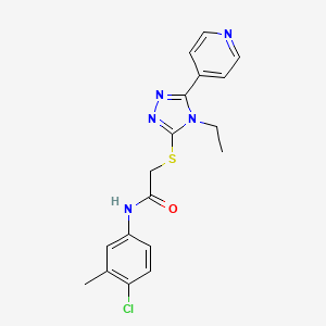 molecular formula C18H18ClN5OS B5339247 N-(4-chloro-3-methylphenyl)-2-{[4-ethyl-5-(4-pyridinyl)-4H-1,2,4-triazol-3-yl]thio}acetamide 