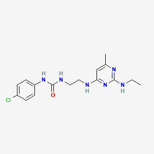 molecular formula C16H21ClN6O B5339274 N-(4-chlorophenyl)-N'-(2-{[2-(ethylamino)-6-methyl-4-pyrimidinyl]amino}ethyl)urea 