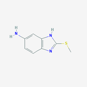 molecular formula C8H9N3S B053393 1H-Benzimidazol-6-amine, 2-(methylthio)- CAS No. 116008-54-9