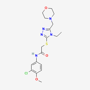 molecular formula C18H24ClN5O3S B5339305 N-(3-chloro-4-methoxyphenyl)-2-{[4-ethyl-5-(4-morpholinylmethyl)-4H-1,2,4-triazol-3-yl]thio}acetamide 