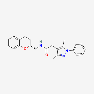 molecular formula C23H25N3O2 B5339332 N-[(2R)-3,4-dihydro-2H-chromen-2-ylmethyl]-2-(3,5-dimethyl-1-phenyl-1H-pyrazol-4-yl)acetamide 