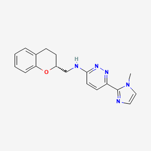molecular formula C18H19N5O B5339338 N-[(2R)-3,4-dihydro-2H-chromen-2-ylmethyl]-6-(1-methyl-1H-imidazol-2-yl)pyridazin-3-amine 