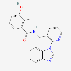 molecular formula C21H18N4O2 B5339342 N-{[2-(1H-benzimidazol-1-yl)pyridin-3-yl]methyl}-3-hydroxy-2-methylbenzamide 