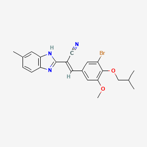 molecular formula C22H22BrN3O2 B5339469 3-(3-bromo-4-isobutoxy-5-methoxyphenyl)-2-(6-methyl-1H-benzimidazol-2-yl)acrylonitrile 