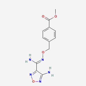 molecular formula C12H13N5O4 B5339470 METHYL 4-[({[(Z)-1-AMINO-1-(4-AMINO-1,2,5-OXADIAZOL-3-YL)METHYLIDENE]AMINO}OXY)METHYL]BENZOATE 