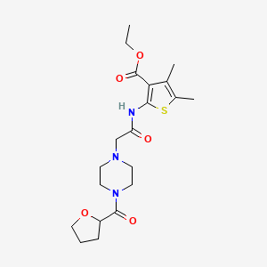 molecular formula C20H29N3O5S B5339471 ethyl 4,5-dimethyl-2-({[4-(tetrahydro-2-furanylcarbonyl)-1-piperazinyl]acetyl}amino)-3-thiophenecarboxylate 