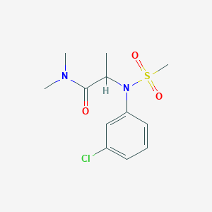 molecular formula C12H17ClN2O3S B5339510 N~2~-(3-chlorophenyl)-N~1~,N~1~-dimethyl-N~2~-(methylsulfonyl)alaninamide 