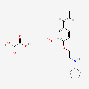 molecular formula C19H27NO6 B5339531 N-[2-[2-methoxy-4-[(E)-prop-1-enyl]phenoxy]ethyl]cyclopentanamine;oxalic acid 