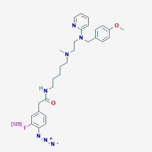 molecular formula C29H36IN7O2 B053396 3-Iodo-4-azidophenpyramine CAS No. 114896-56-9