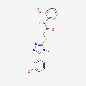 molecular formula C18H18N4O3S B5339654 N-(2-hydroxyphenyl)-2-{[5-(3-methoxyphenyl)-4-methyl-4H-1,2,4-triazol-3-yl]sulfanyl}acetamide 