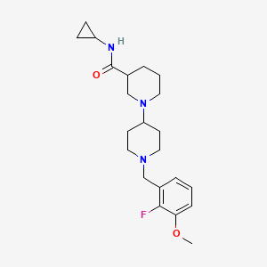 molecular formula C22H32FN3O2 B5339683 N-cyclopropyl-1'-(2-fluoro-3-methoxybenzyl)-1,4'-bipiperidine-3-carboxamide 