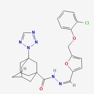 molecular formula C24H25ClN6O3 B5339687 N-((Z)-1-{5-[(2-CHLOROPHENOXY)METHYL]-2-FURYL}METHYLIDENE)-3-(2H-1,2,3,4-TETRAAZOL-2-YL)-1-ADAMANTANECARBOHYDRAZIDE 