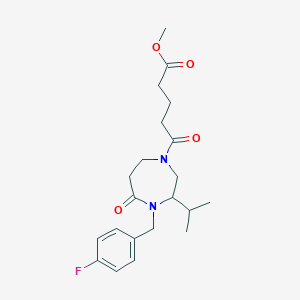 molecular formula C21H29FN2O4 B5339697 methyl 5-[4-(4-fluorobenzyl)-3-isopropyl-5-oxo-1,4-diazepan-1-yl]-5-oxopentanoate 